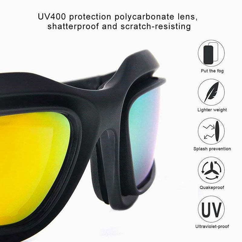 Polarizované motocyklové brýle UV400 s obepínajícím rámem a ochranným pouzdrem