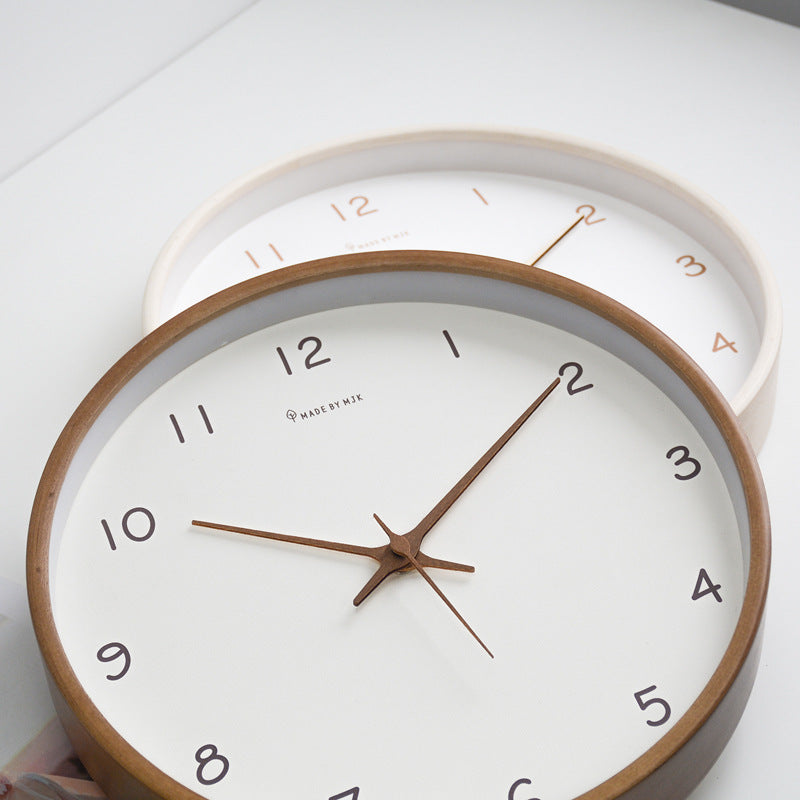 Elegant Solid Wood Analog Wall Clock for Home Decoration and Living Spaces