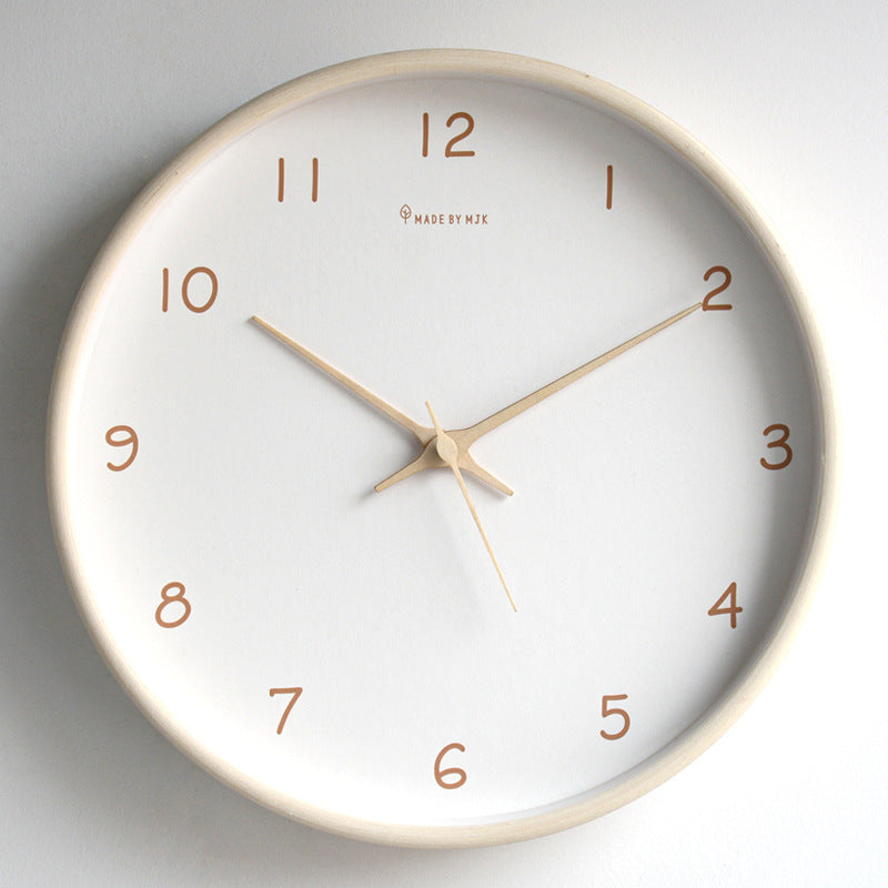 Elegant Solid Wood Analog Wall Clock for Home Decoration and Living Spaces