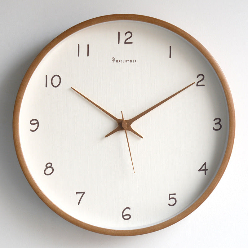 Elegant Solid Wood Analog Wall Clock for Home Decoration and Living Spaces