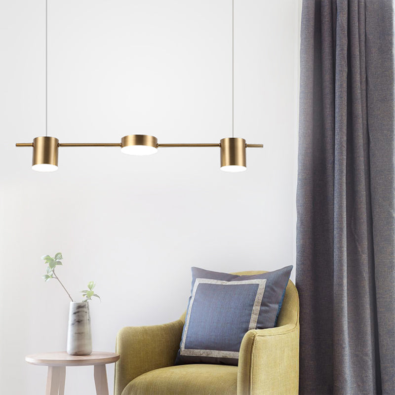 Luminária Pendente de Alumínio Preto e Dourado, Luminária LED de 3/5/6 Luzes para Cozinha e Sala de Jantar