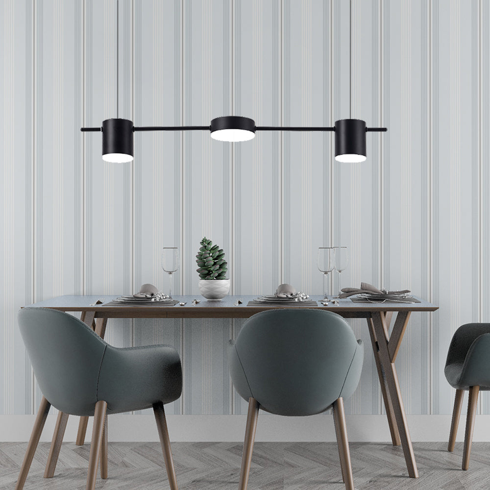 Luminária Pendente de Alumínio Preto e Dourado, Luminária LED de 3/5/6 Luzes para Cozinha e Sala de Jantar