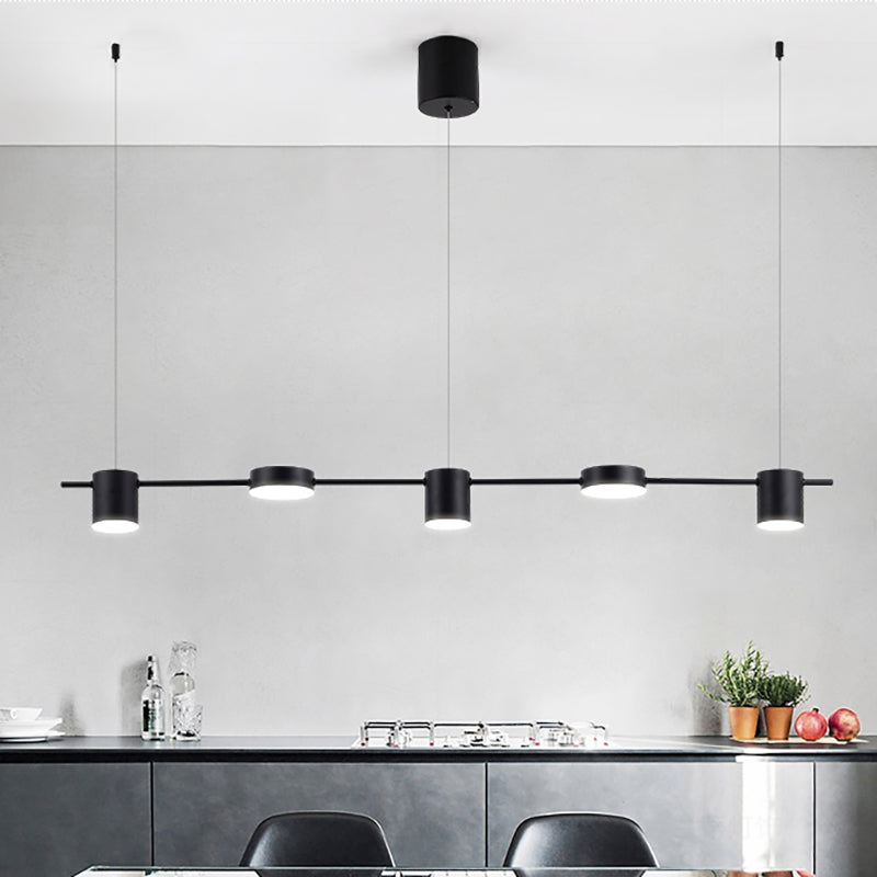 Luminária Pendente de Alumínio Preto e Dourado, Luminária LED de 3/5/6 Luzes para Cozinha e Sala de Jantar
