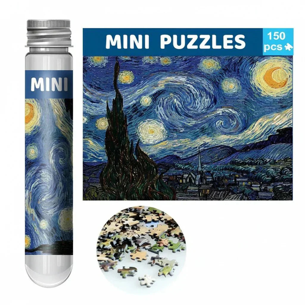 LuminaCraft Mini Tüp Puzzle Van Gogh'un Yıldızlı Gecesi Sanatseverler İçin