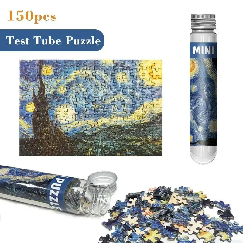 LuminaCraft Mini Tüp Puzzle Van Gogh'un Yıldızlı Gecesi Sanatseverler İçin
