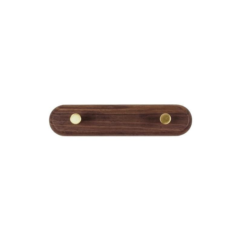 Nordic Wall Hooks Rack Set With Natural Wood And Brass Finish