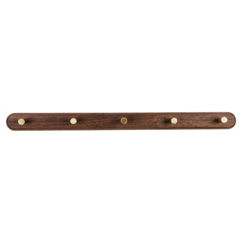 Nordic Wall Hooks Rack Set With Natural Wood And Brass Finish