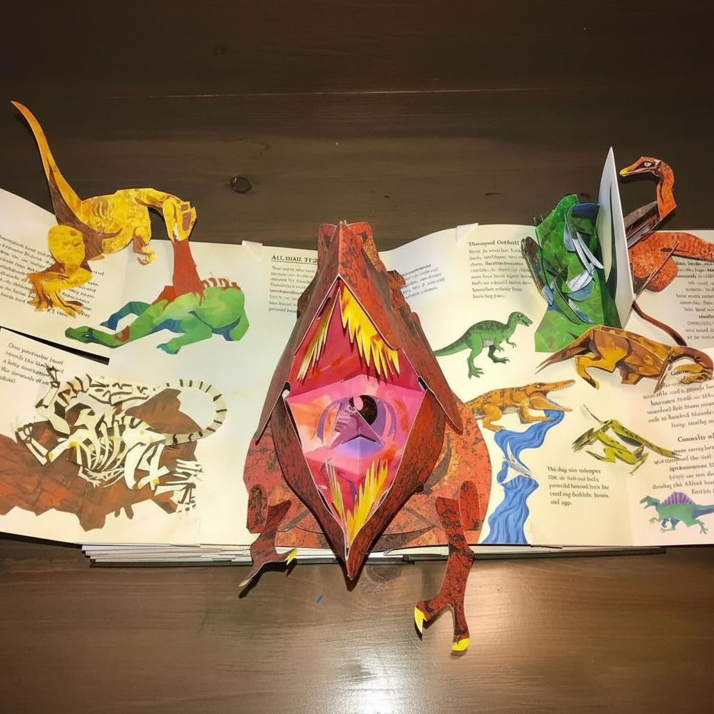 3D Pop-up -kirja dinosauruksista nuorille lukijoille ja dinosaurusten ystäville | Fervei