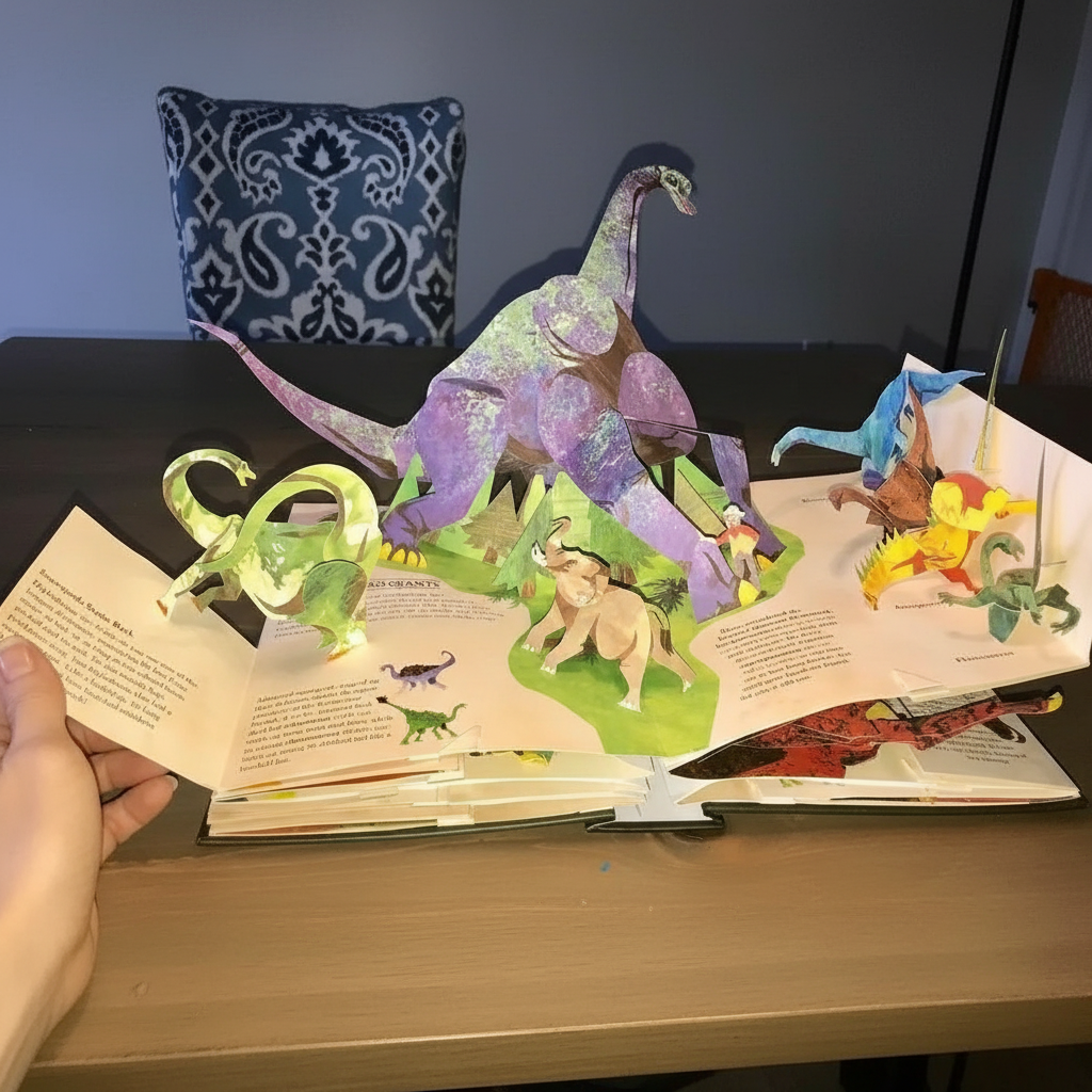 3D Pop-up -kirja dinosauruksista nuorille lukijoille ja dinosaurusten ystäville | Fervei