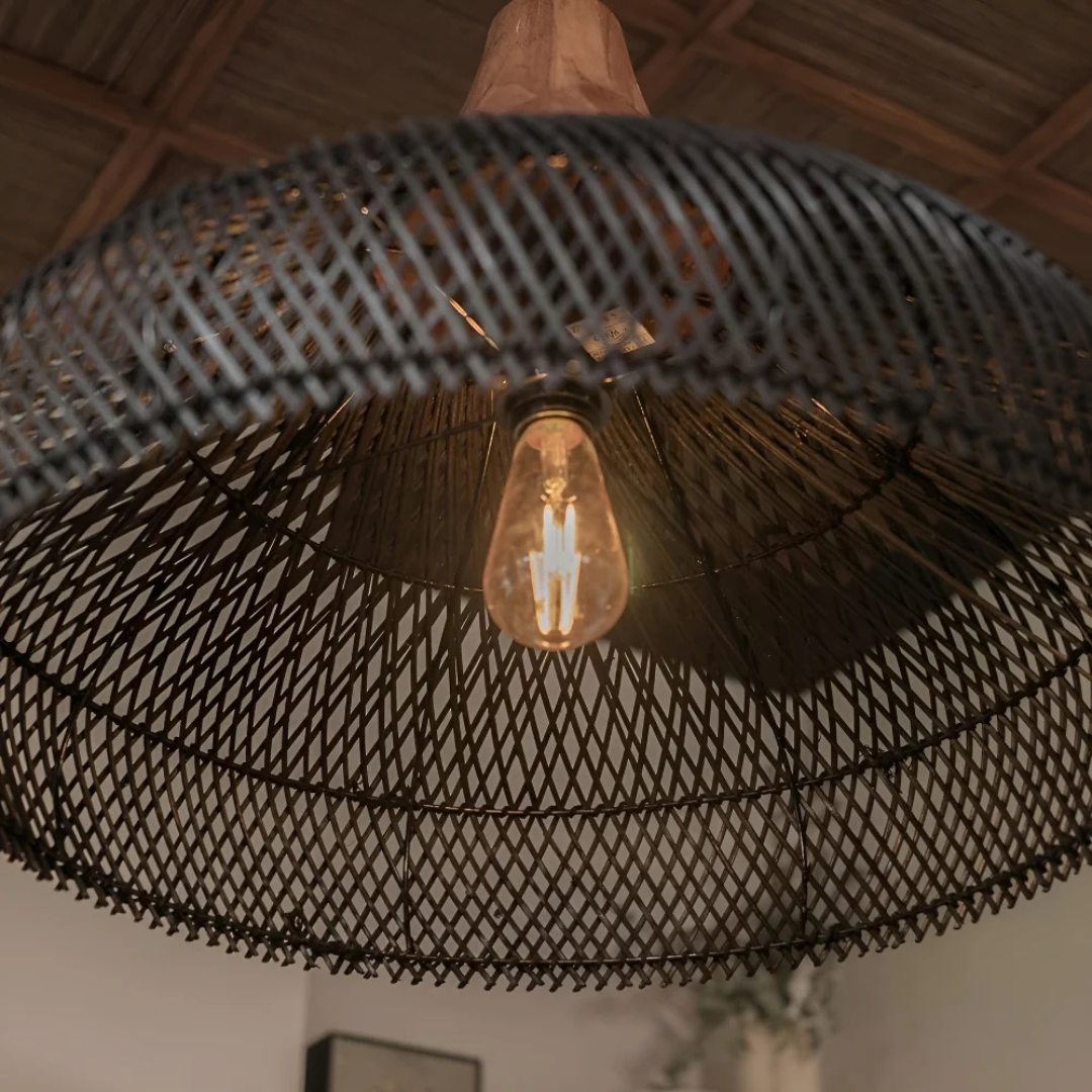 LumaRattan ručně tkané ratanové boho závěsné stropní světlo