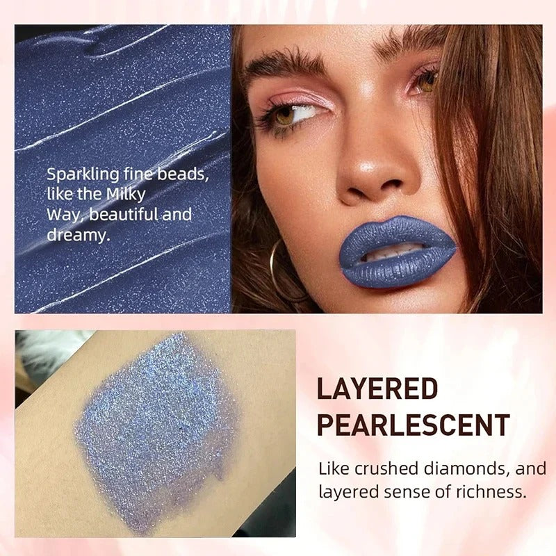 Shimmer Diamond leppestift med metallisk flytende glansfinish