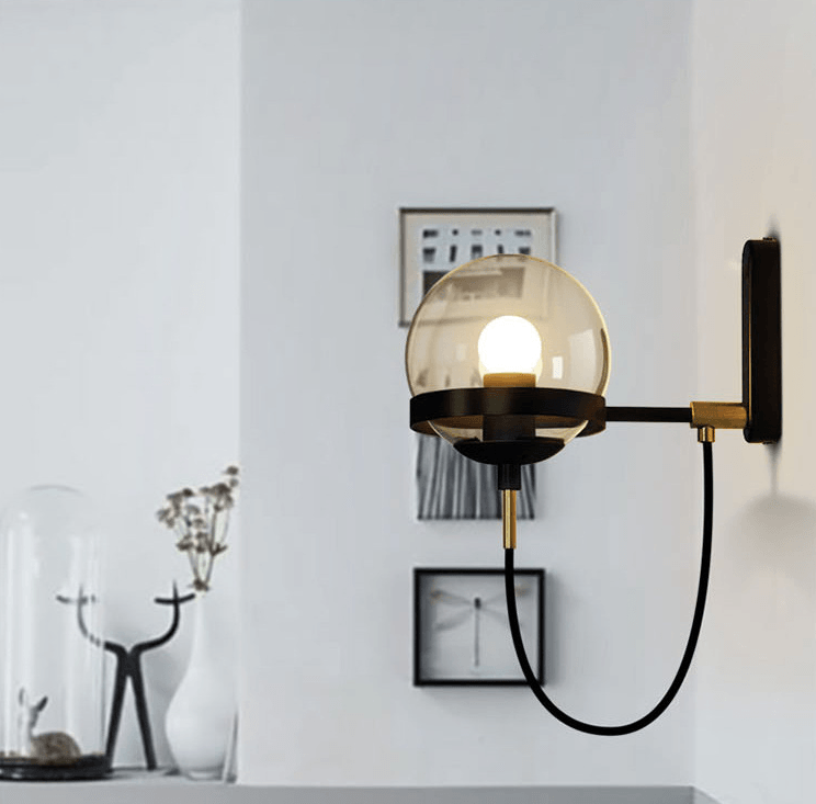 LumiSphere Modern Wall Lamp - Iron Sphere Light Fixture