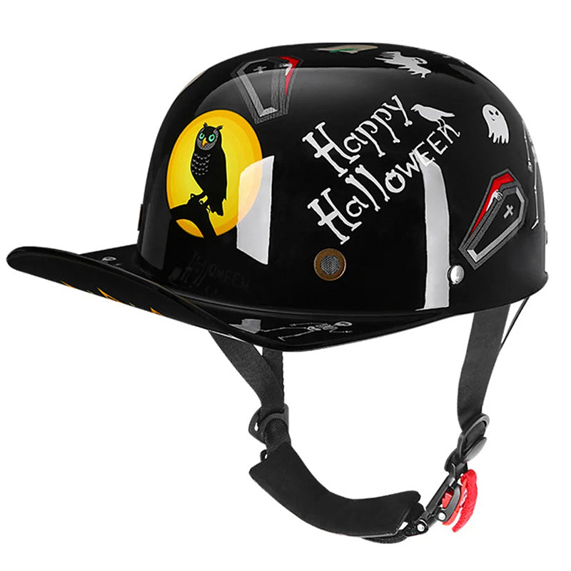 Baseball Cap Style Motorcycle Helmet DOT Approved For Everyday Riding