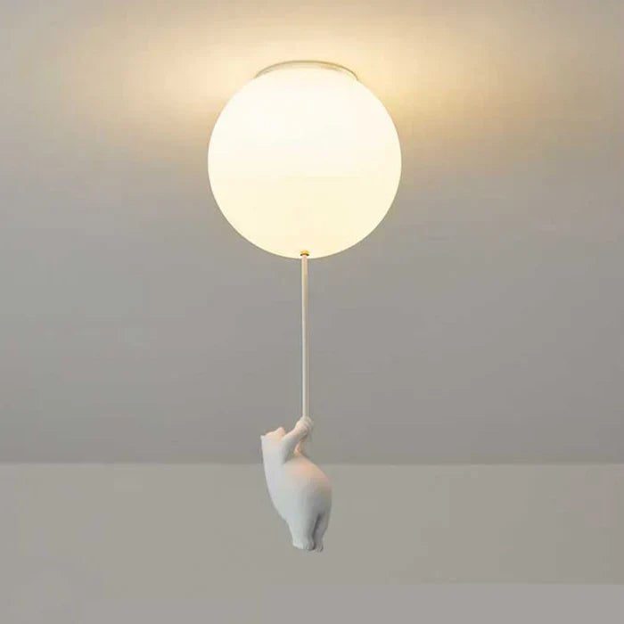 Bear Balloon Pendant Light For Kids Room With Warm LED Glow