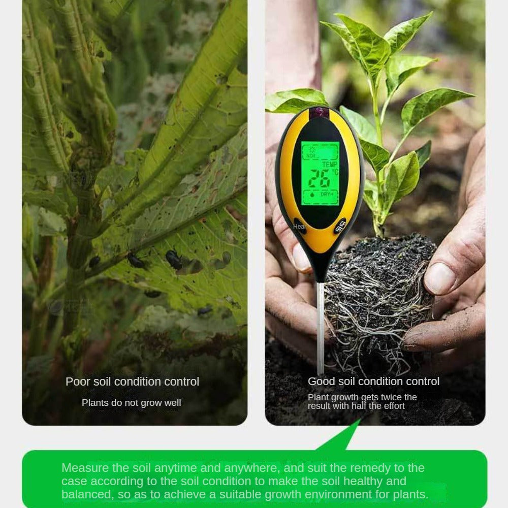Medidor de solo 4 em 1 para monitorização precisa de plantas e solo