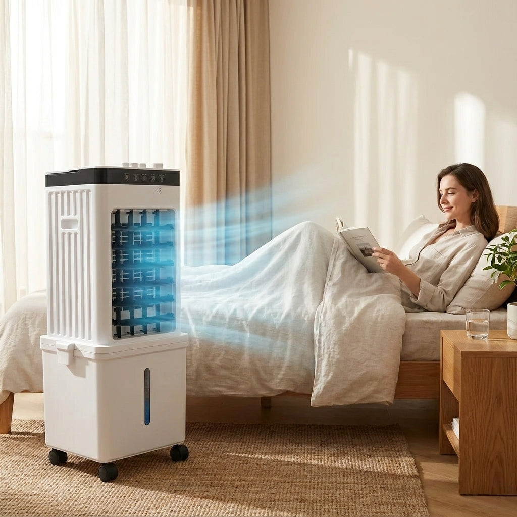 2-in-1 tragbare Klimaanlage – Kühler, Luftentfeuchter und Ventilator