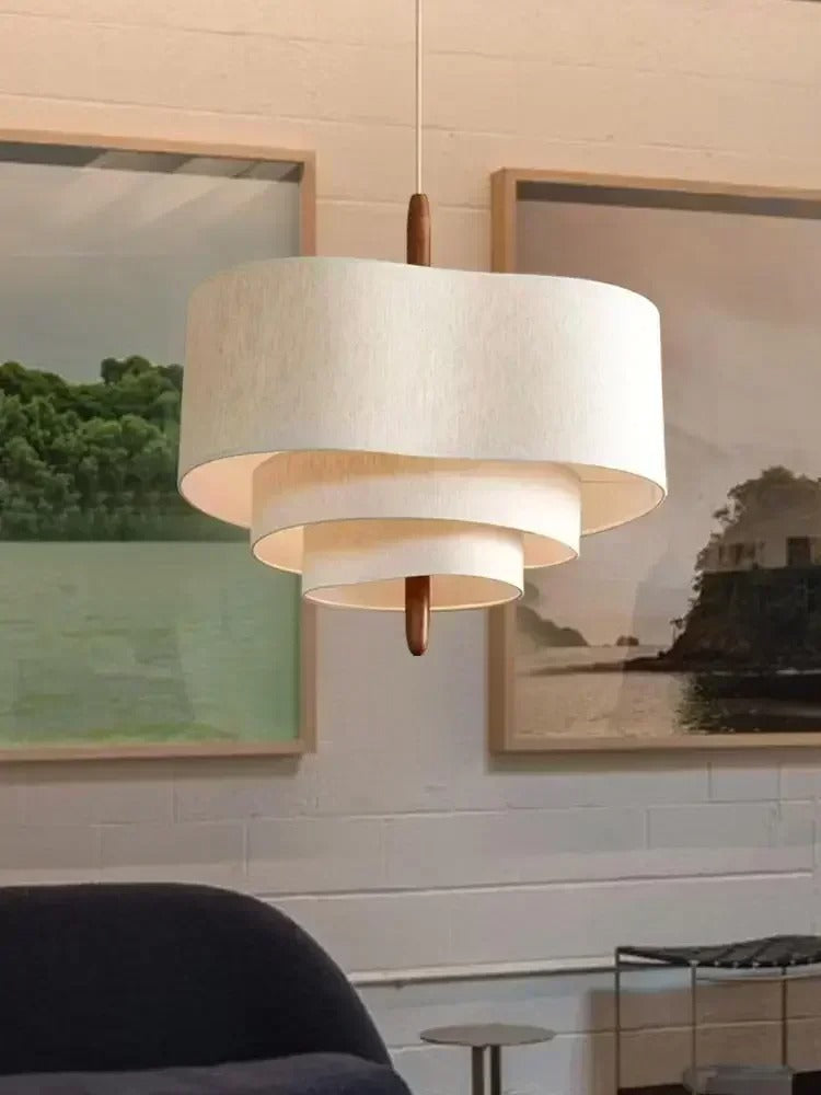 Lumira Stufen-Pendelleuchte mit Stoffschirm, Trio-Edition