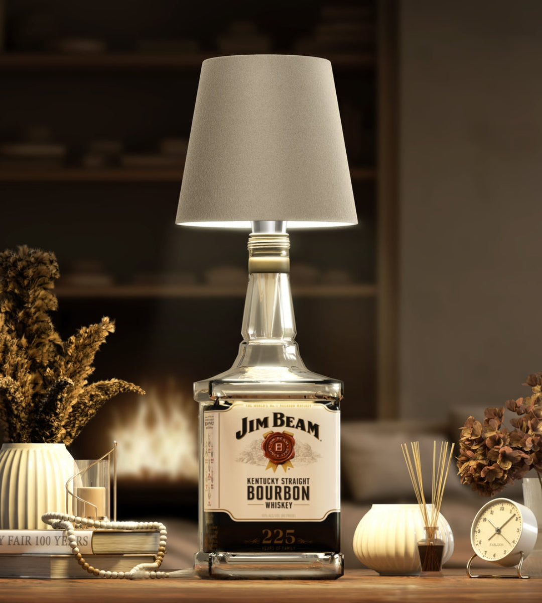 Aluminium LED-fleslamp, oplaadbare tafellamp voor wijnflessen, warm licht