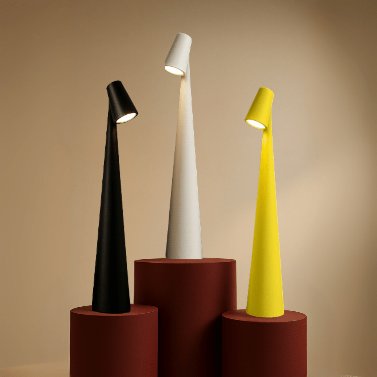 Nabíjecí stylová kovová stolní lampa pro vnitřní i venkovní použití