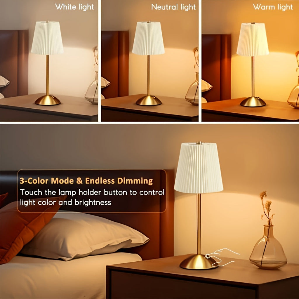Wireless Bedside Lamp with Three Color Dimming