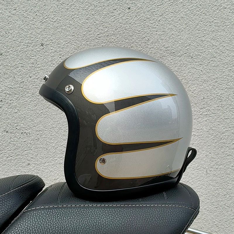Casco Moto Vintage con Design a Basso Profilo Certificato DOT ed ECE