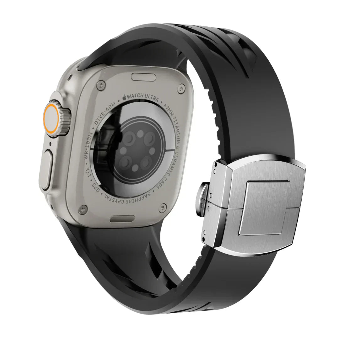Premium Butterfly Buckle Rubber Band FKM For Apple Watch