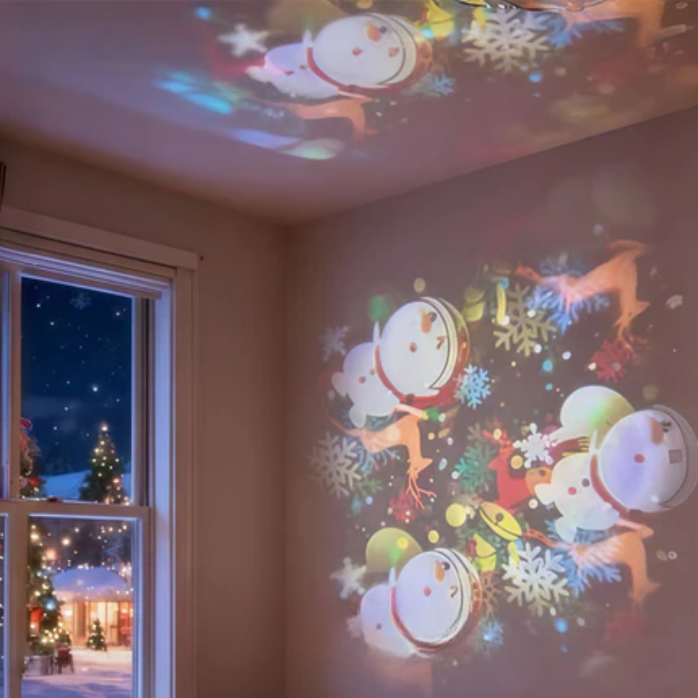 Rotating LED Projector Light for Immersive Room Ambiance