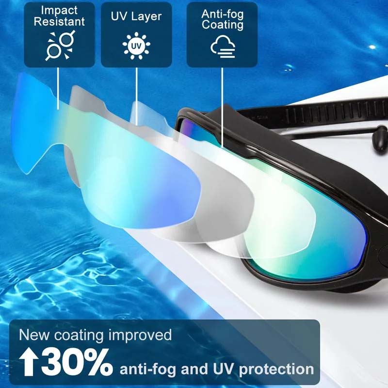 AquaVista Weitwinkel Anti-Beschlag Schwimmbrille für Erwachsene | Fervei