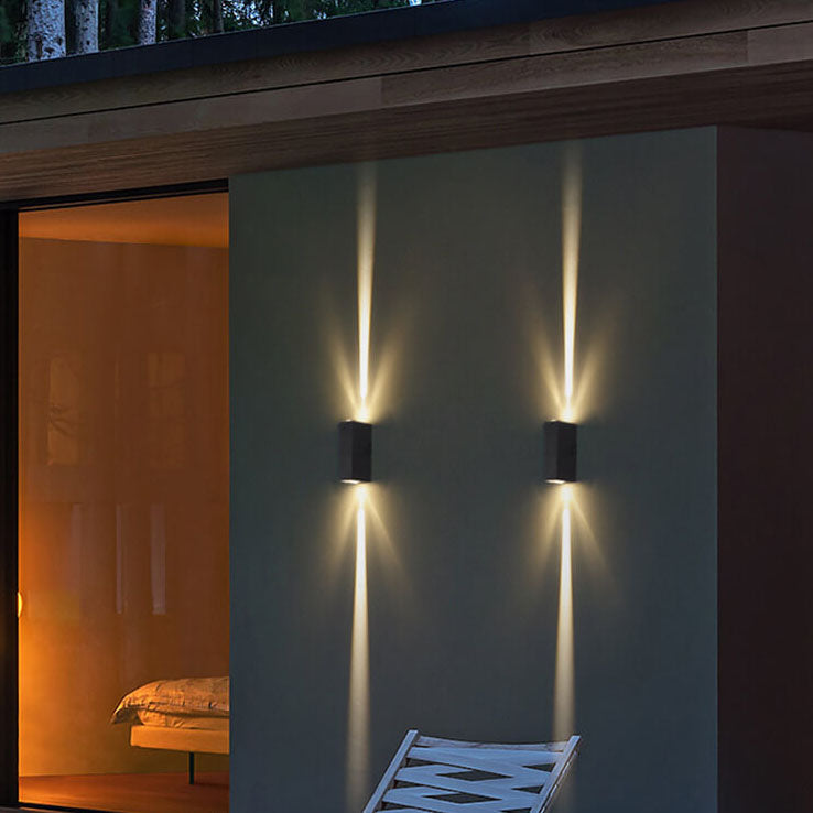 AeroGlow Vodotěsné LED venkovní nástěnné světlo obdélníkový hliníkový svítidlo s osvětlením nahoru a dolů