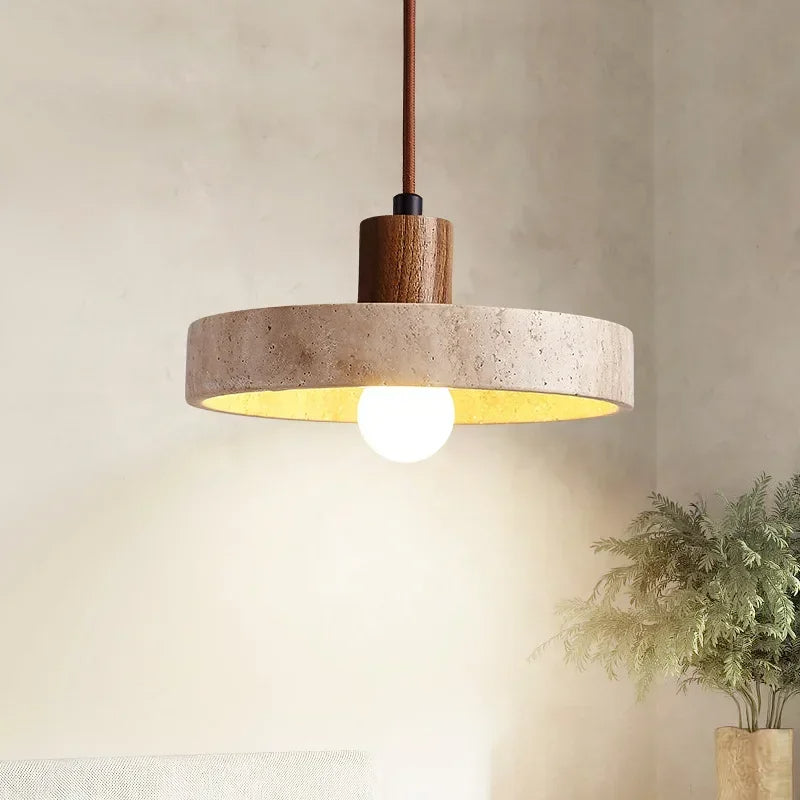 Marvelle | Lampa wisząca z naturalnego kamienia z żarówką LED E27