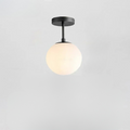 Nordic LED Glow Glass Ceiling Fixture With White Sphere