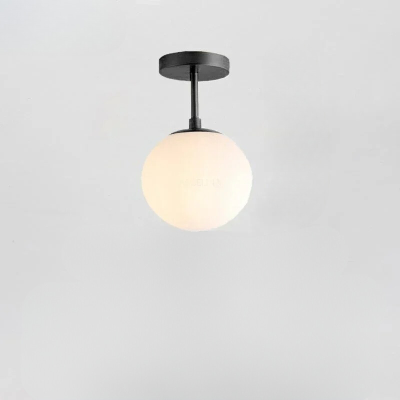 Nordic LED Glow Glass Ceiling Fixture With White Sphere