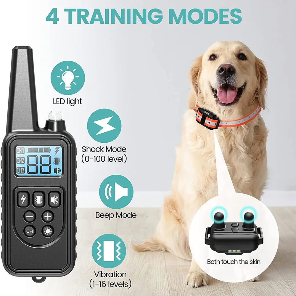 800M Reichweite Wiederaufladbares Elektrisches Hundetrainingshalsband
