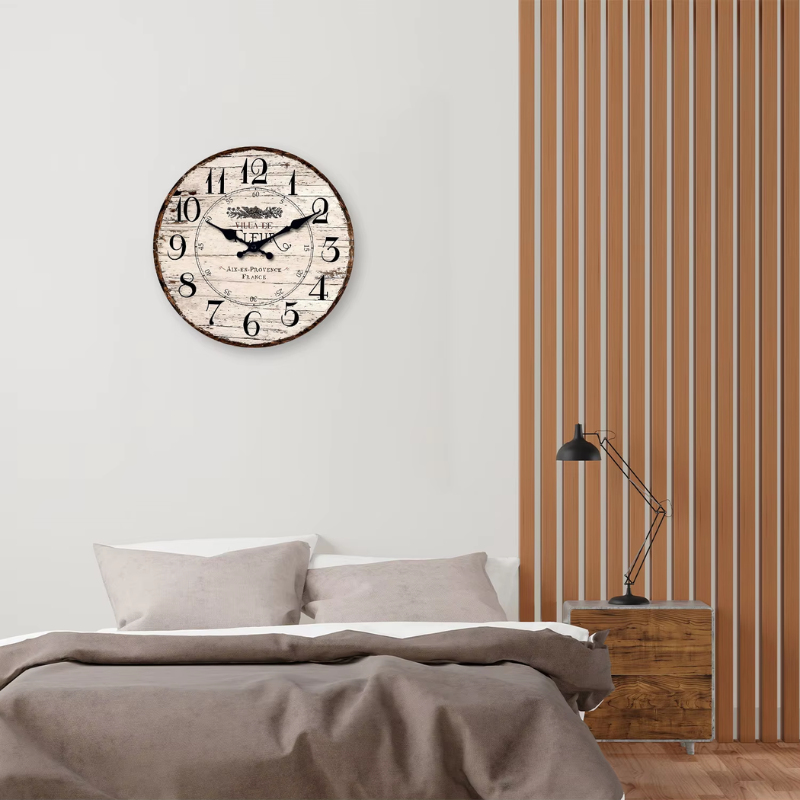 Rustik Stil Sessiz Mekanizmalı CountryTime Duvar Saati