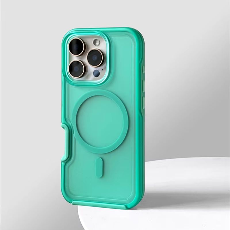 Neon beskyttelsesetui til iPhone med skridsikkert greb og magnetisk bagside