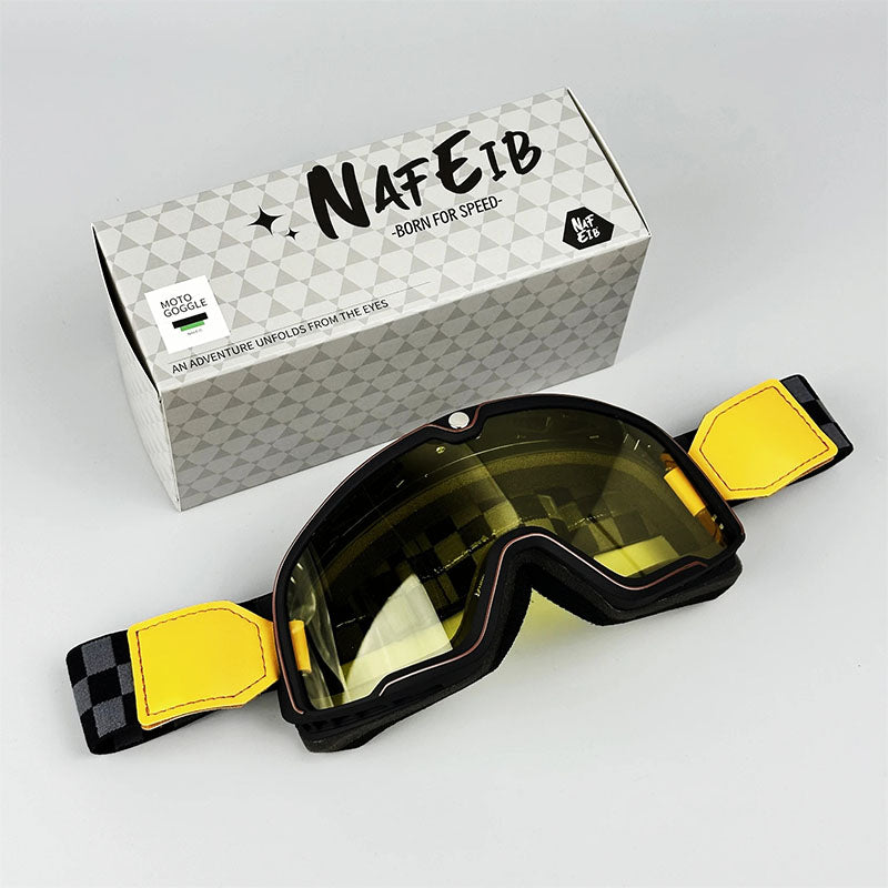 Vintage Motorcycle Goggles For Glasses Wearers, Wind And Dust Resistant