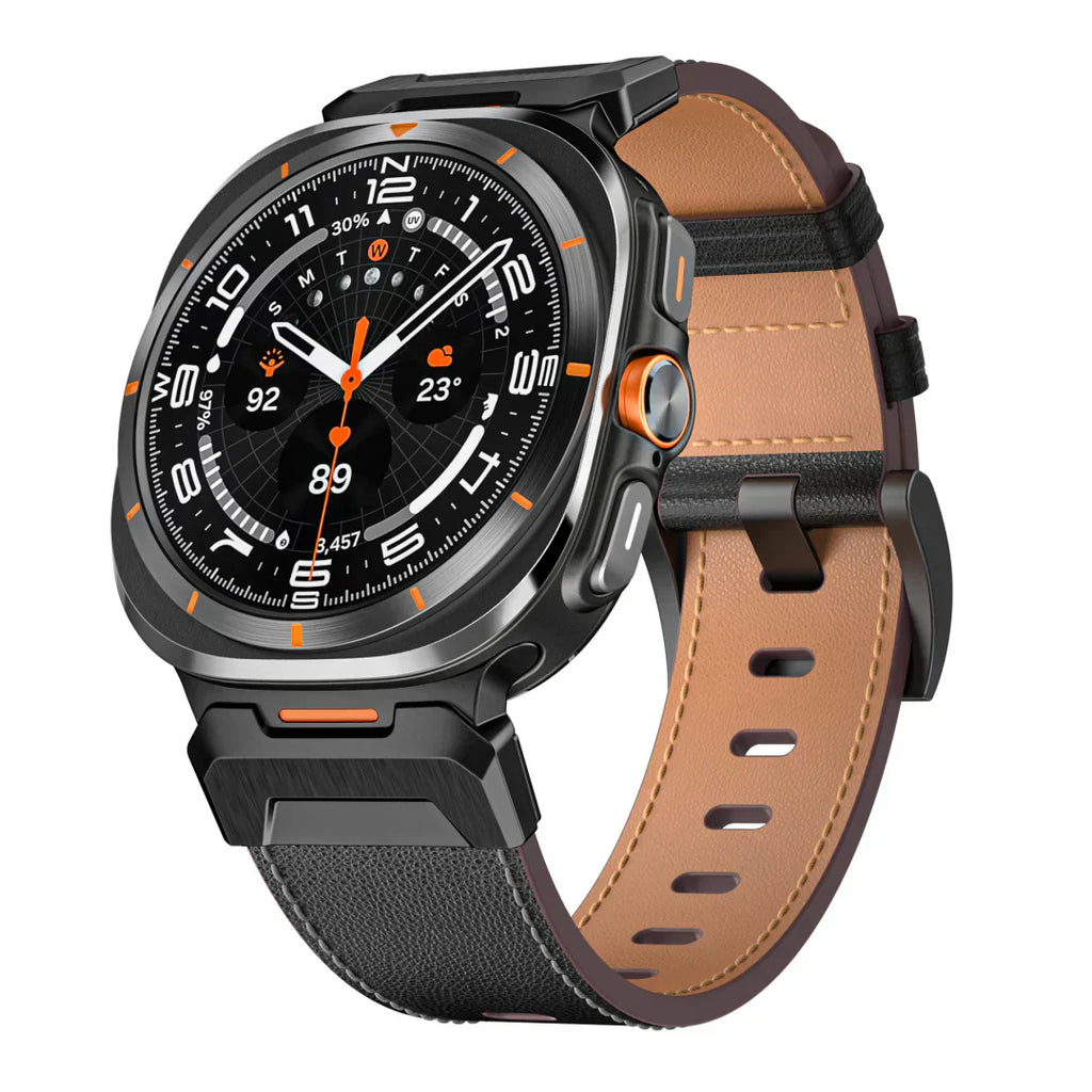 Kožený taktický řemínek kompatibilní se Samsung Galaxy Watch Ultra