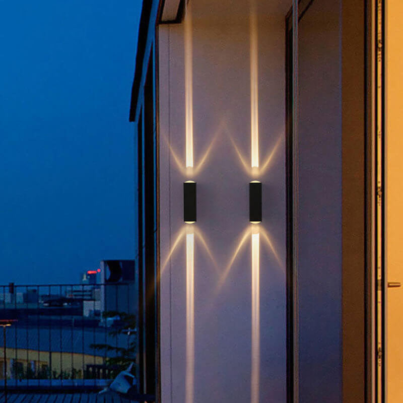 AeroGlow Vodotěsné LED venkovní nástěnné světlo obdélníkový hliníkový svítidlo s osvětlením nahoru a dolů