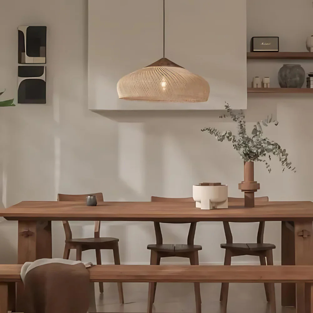 LumaRattan ručně tkané ratanové boho závěsné stropní světlo