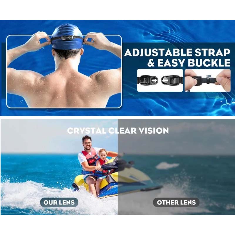 AquaVista Weitwinkel Anti-Beschlag Schwimmbrille für Erwachsene | Fervei