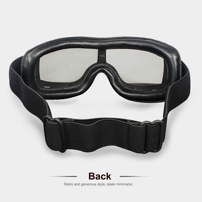 Retro Motorcycle Goggles for Glasses Wearers, Anti-Fog, UV Protection