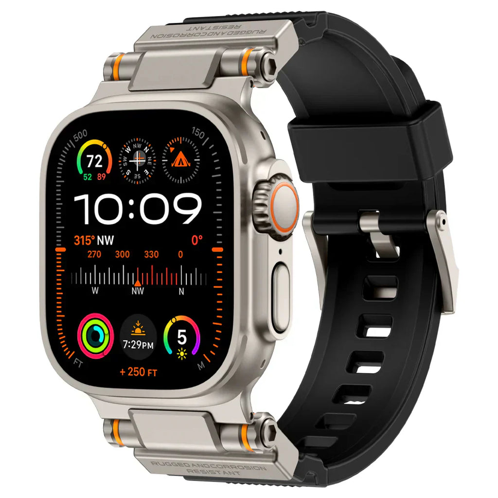 Silikonový řemínek Mecha Design kompatibilní s Apple Watch pro každodenní pohodlí