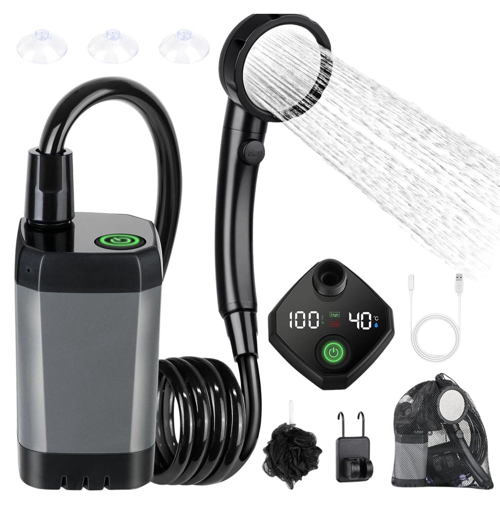 Portable Compact Outdoor Shower With Electric Pump For Camping