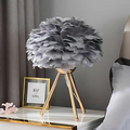 LumaFeather Luxe Feathered Table Lamp For Living Room And Office