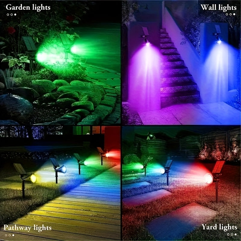 RGB Solar Spotlight Set for Trees and Backyard Decor