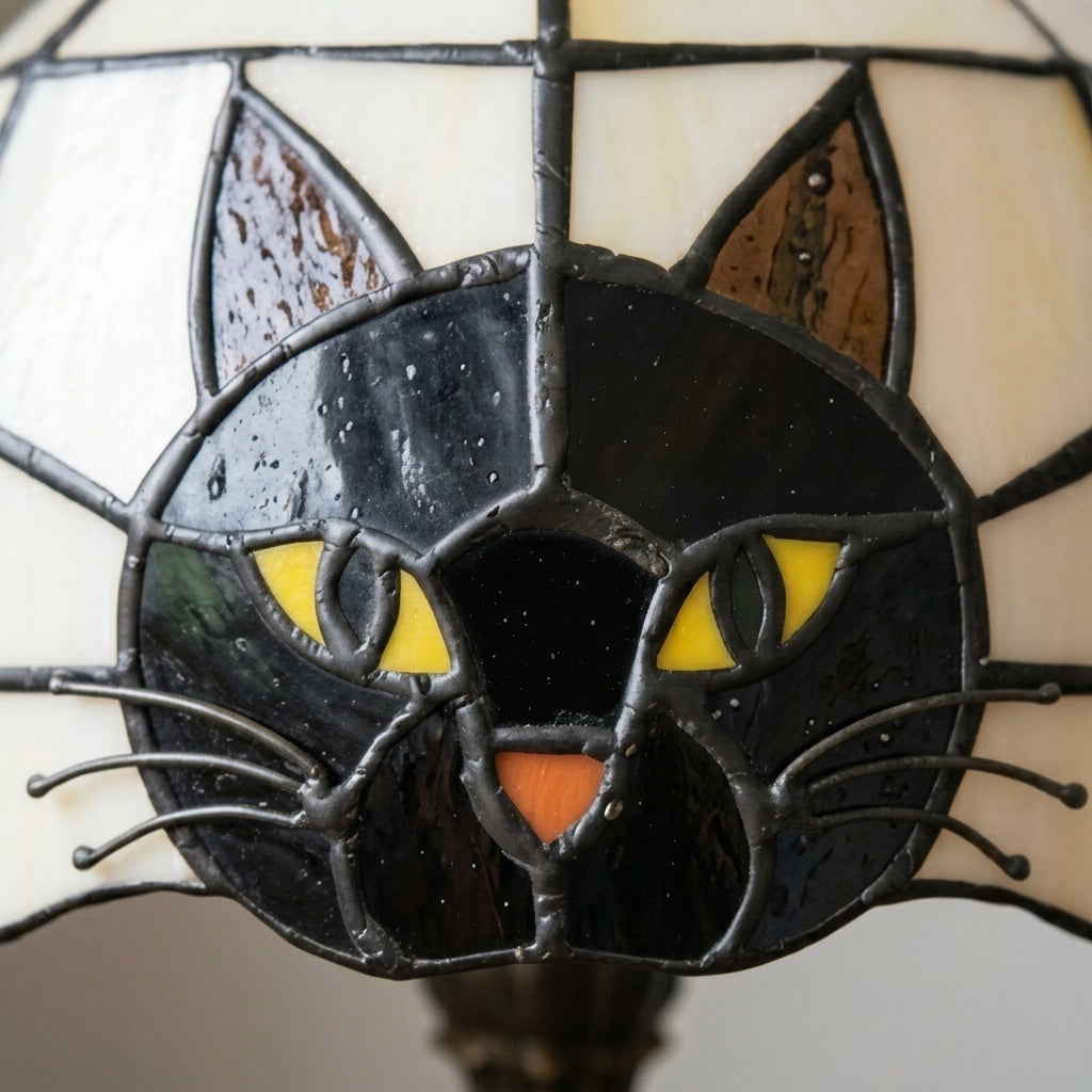 Bordlampe med glasmosaik