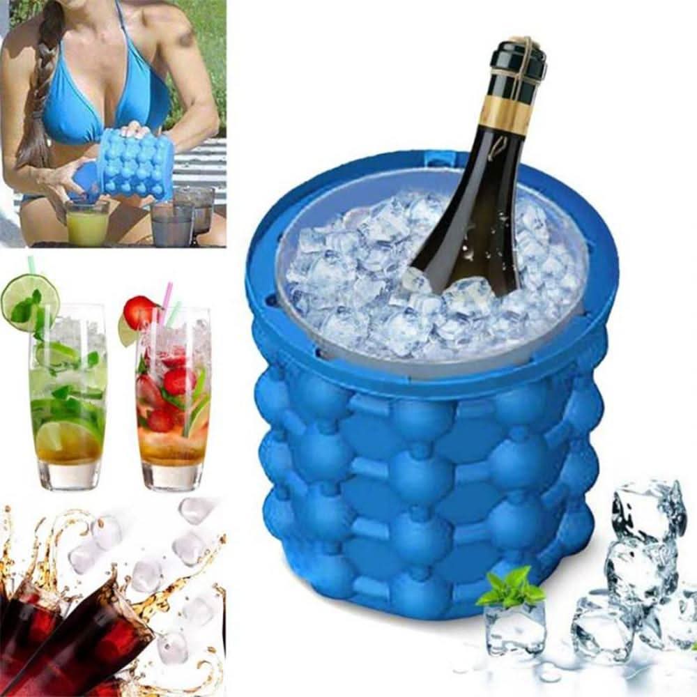ChillNest Vaschetta per Ghiaccio 2-in-1 in Silicone Salvaspazio con Raffreddamento