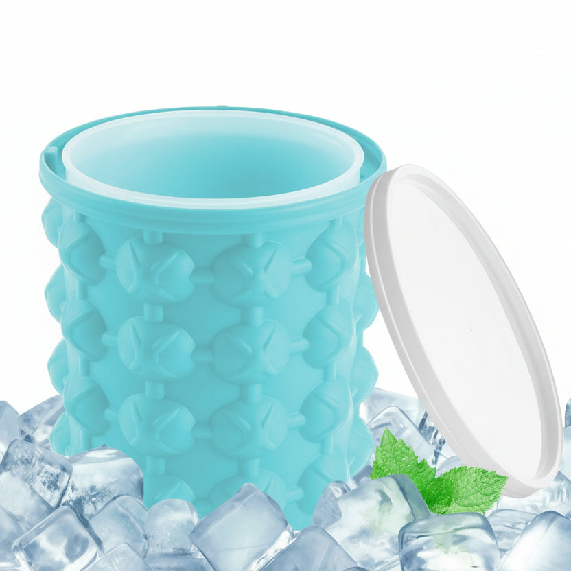 ChillNest Vaschetta per Ghiaccio 2-in-1 in Silicone Salvaspazio con Raffreddamento