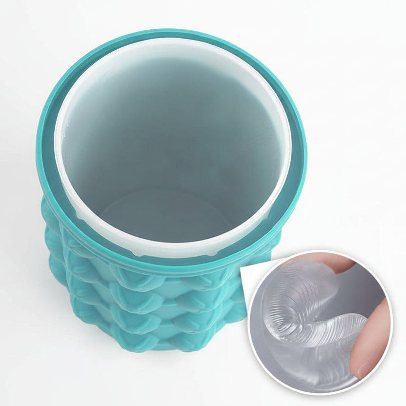 ChillNest Vaschetta per Ghiaccio 2-in-1 in Silicone Salvaspazio con Raffreddamento