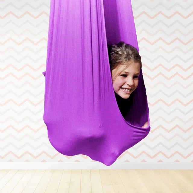 Balançoire de développement sensoriel pour enfants, chaise suspendue apaisante, intérieur et extérieur